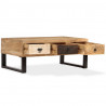 Stolik kawowy z 3 szufladami, lite drewno mango, 90x50x35 cm