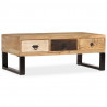 Stolik kawowy z 3 szufladami, lite drewno mango, 90x50x35 cm