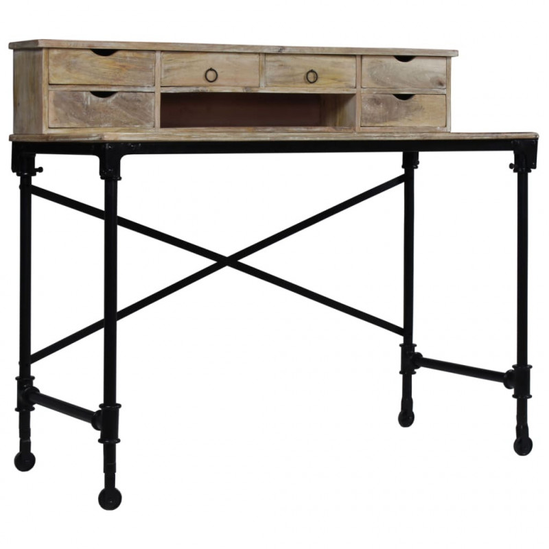 Sekretarzyk z litego drewna mango i stali, 110 x 50 x 96 cm