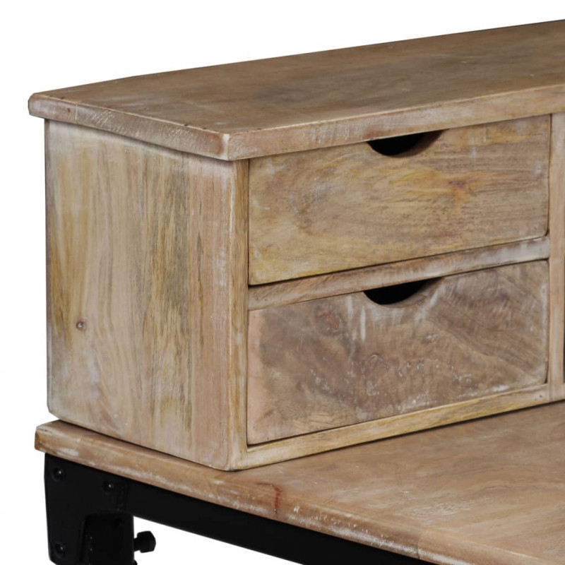 Sekretarzyk z litego drewna mango i stali, 110 x 50 x 96 cm