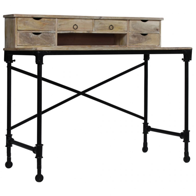 Sekretarzyk z litego drewna mango i stali, 110 x 50 x 96 cm