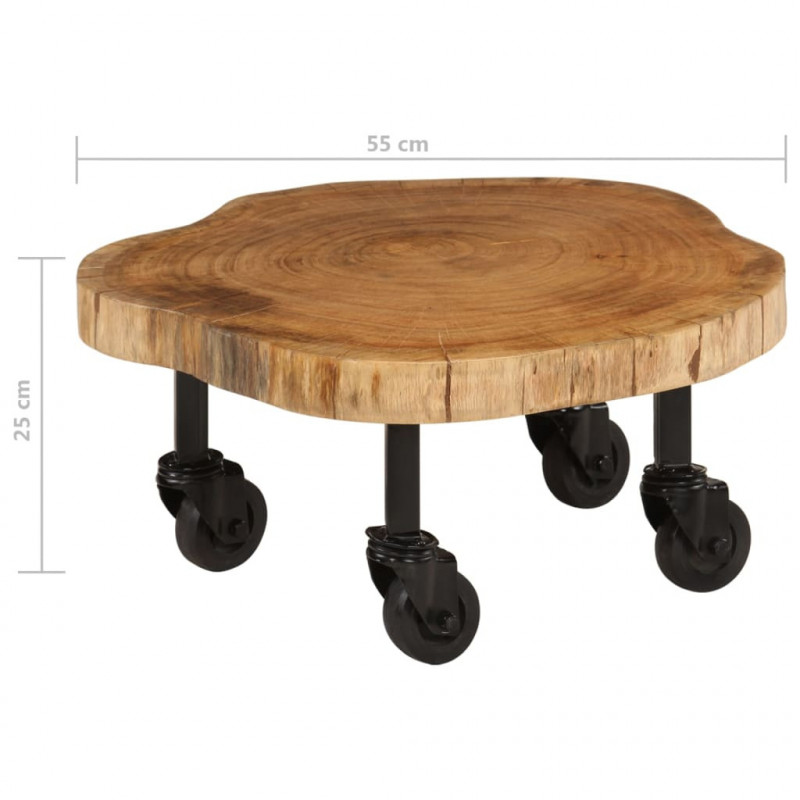 Stolik kawowy z litego drewna akacjowego, 60x55x25 cm