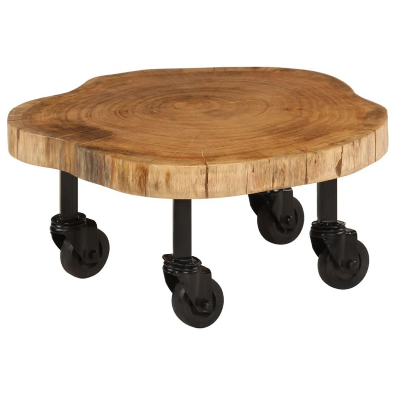 Stolik kawowy z litego drewna akacjowego, 60x55x25 cm