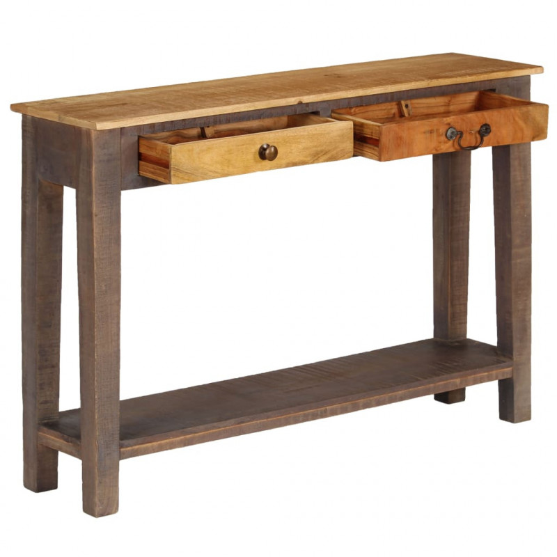 Stolik typu konsola z litego drewna, vintage, 118 x 30 x 80 cm