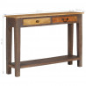 Stolik typu konsola z litego drewna, vintage, 118 x 30 x 80 cm