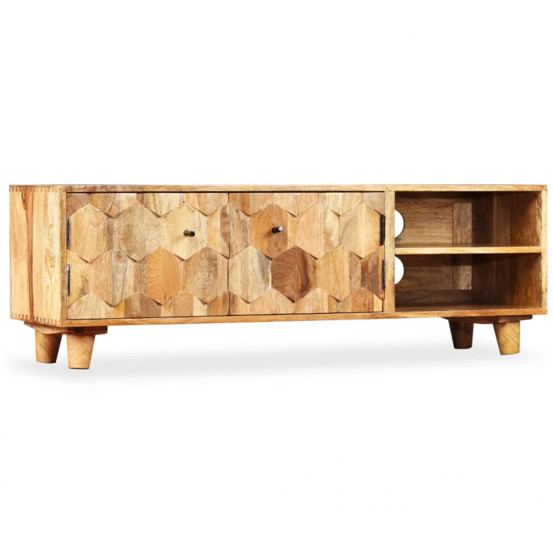 Szafka pod telewizor z litego drewna mango, 118x35x40 cm