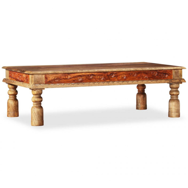 Stolik kawowy z litego drewna akacjowego i mango, 110x60x38 cm