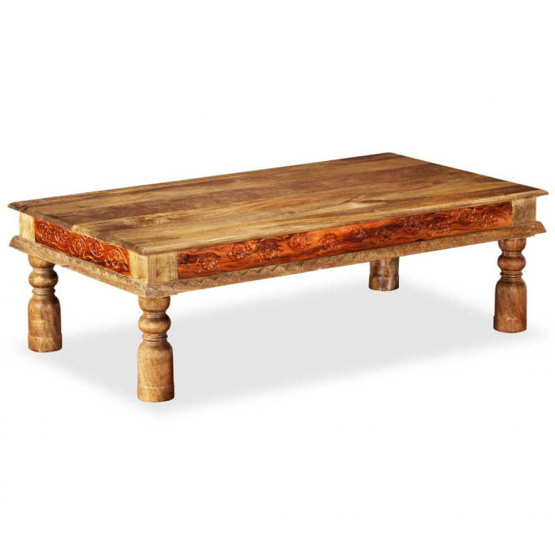 Stolik kawowy z litego drewna akacjowego i mango, 110x60x38 cm