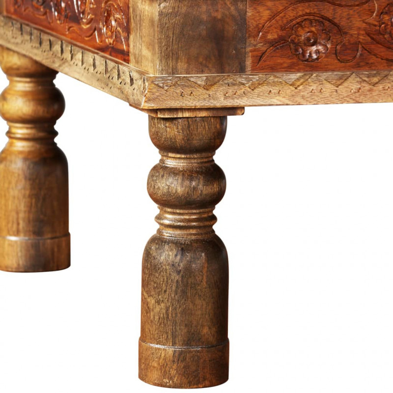 Stolik kawowy z litego drewna akacjowego i mango, 110x60x38 cm
