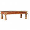 Stolik kawowy z litego drewna akacjowego i mango, 110x60x38 cm