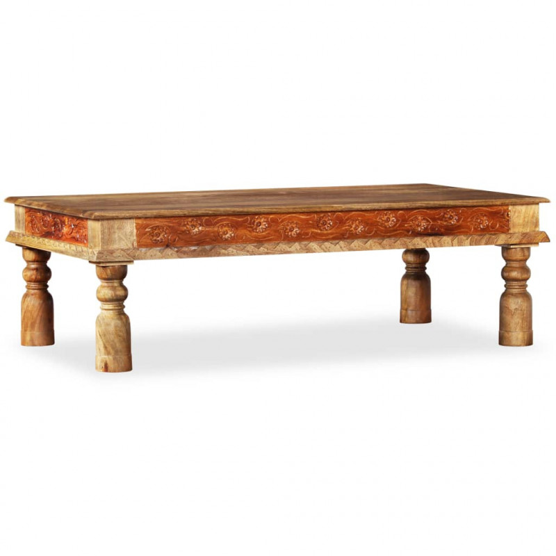 Stolik kawowy z litego drewna akacjowego i mango, 110x60x38 cm