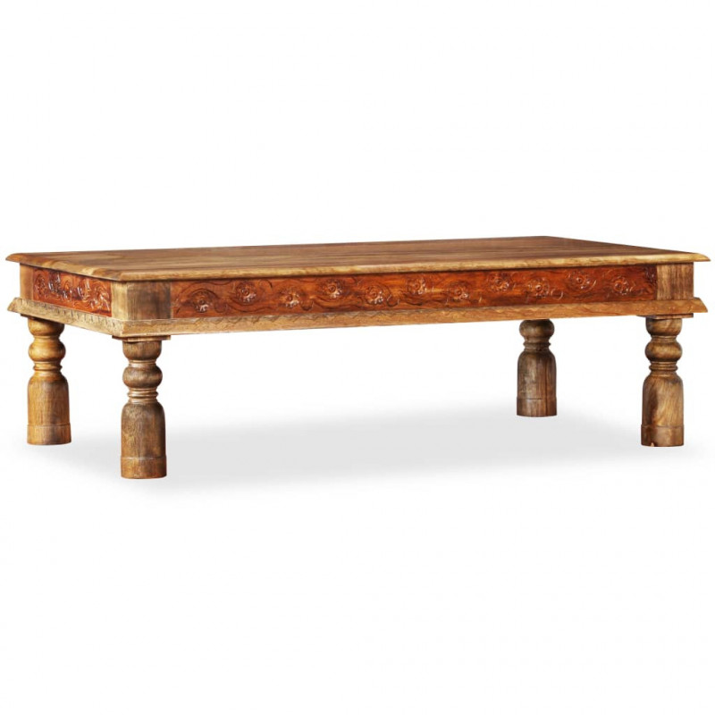 Stolik kawowy z litego drewna akacjowego i mango, 110x60x38 cm