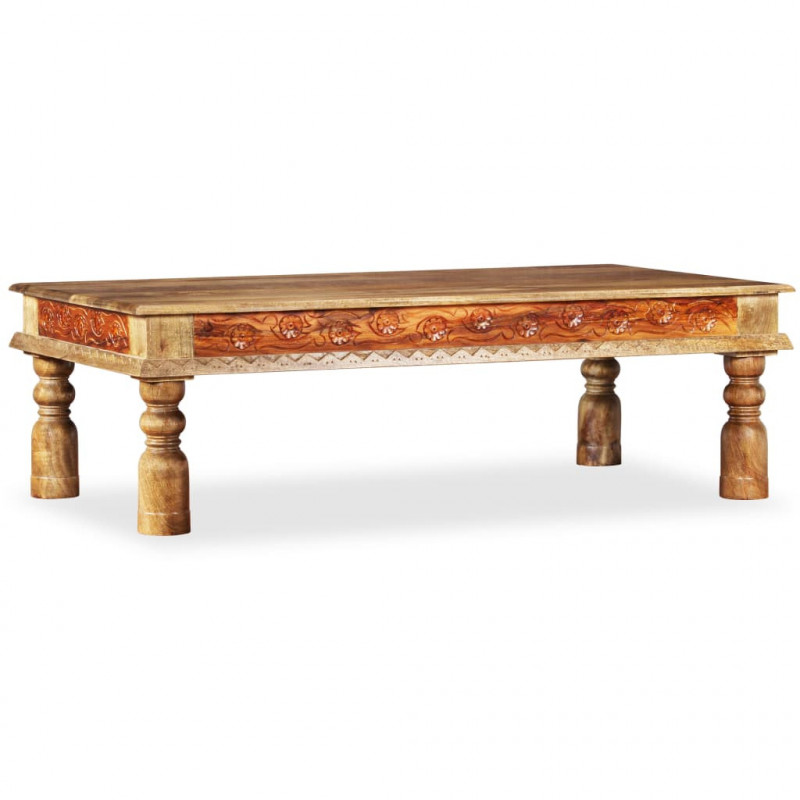 Stolik kawowy z litego drewna akacjowego i mango, 110x60x38 cm