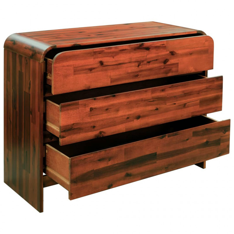 Komoda z litego drewna akacjowego, 90 x 37 x 75 cm