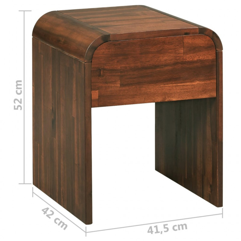 Stolik nocny z drewna akacjowego, 41,5 x 42 x 52 cm