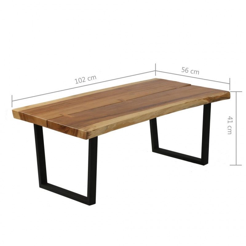 Stolik kawowy z litego drewna suar, 102 x 56 x 41 cm