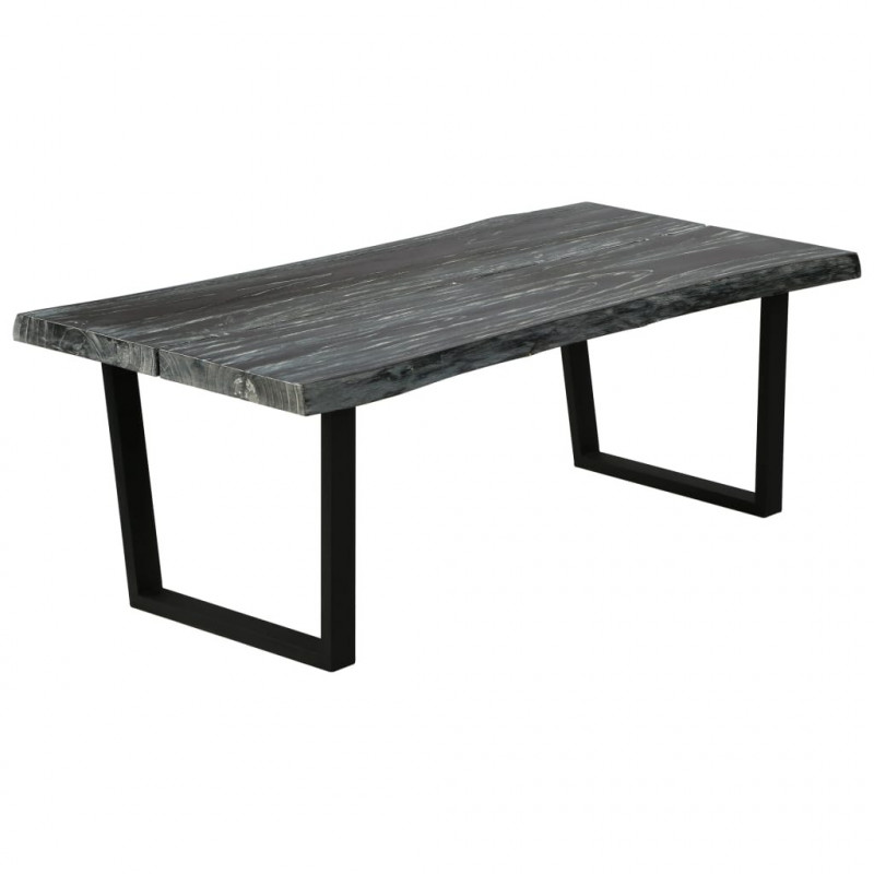 Stolik kawowy z litego drewna mindi, 102 x 56 x 41 cm, szary