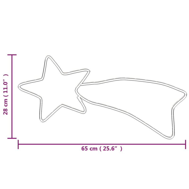 Świąteczna dekoracja Gwiazda Betlejemska, 48 LED, 65x28 cm