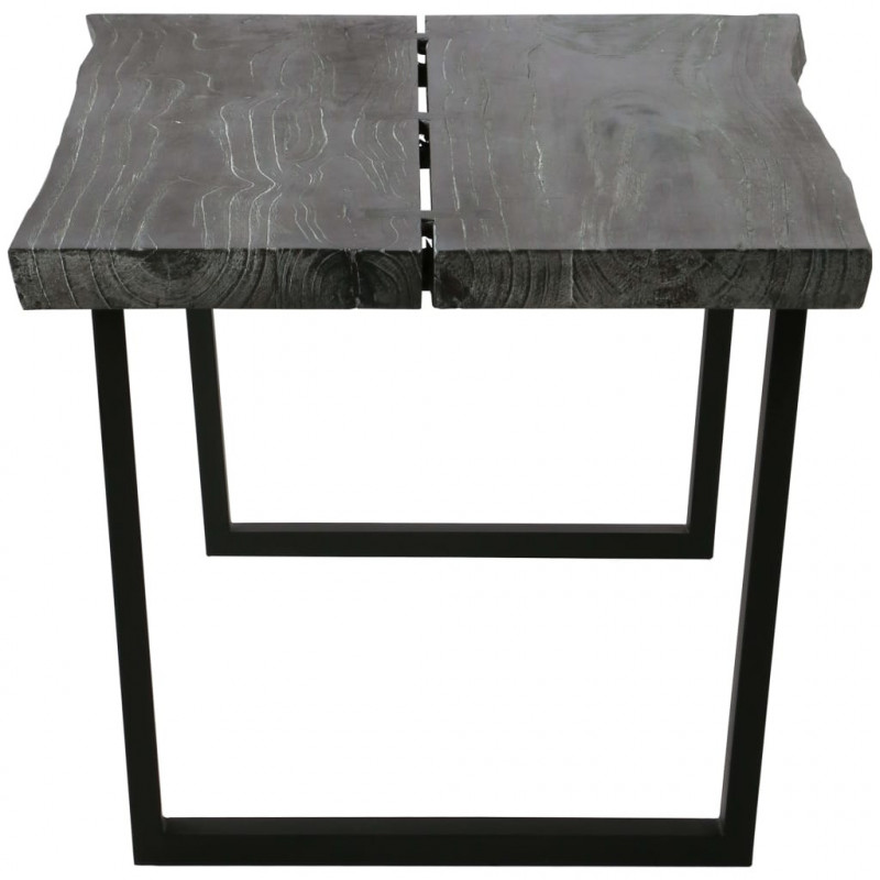Stolik kawowy z litego drewna mindi, 102 x 56 x 41 cm, szary