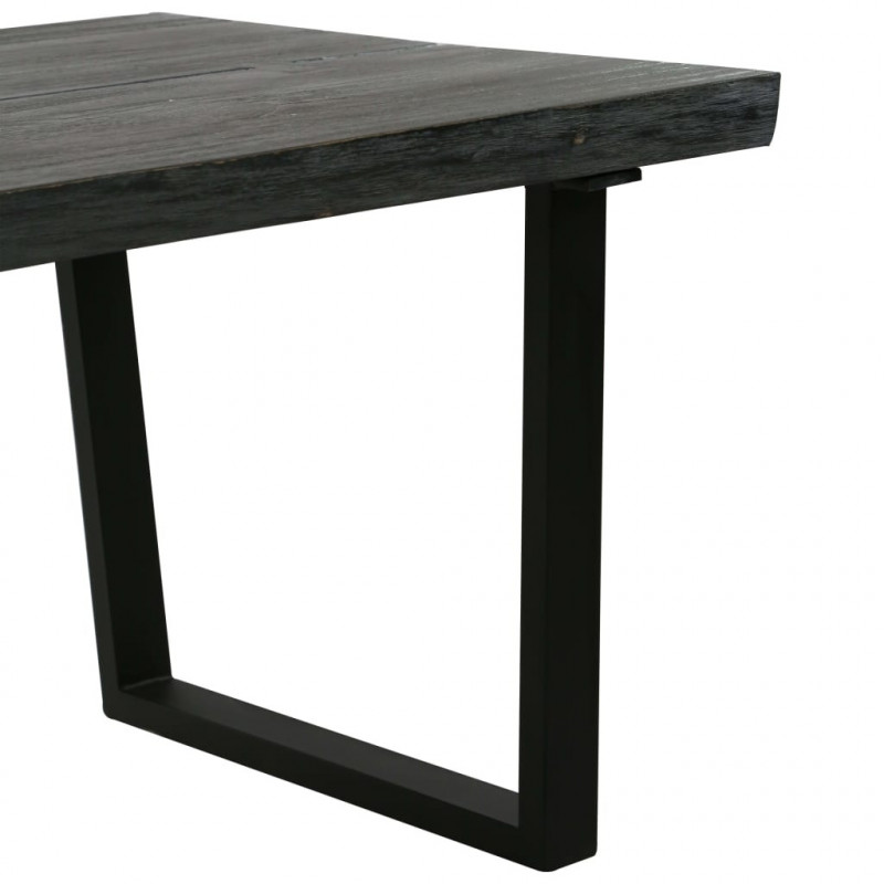 Stolik kawowy z litego drewna mindi, 102 x 56 x 41 cm, szary