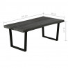 Stolik kawowy z litego drewna mindi, 102 x 56 x 41 cm, szary