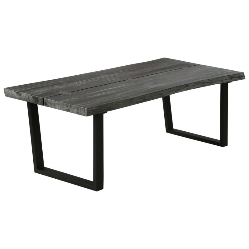 Stolik kawowy z litego drewna mindi, 102 x 56 x 41 cm, szary
