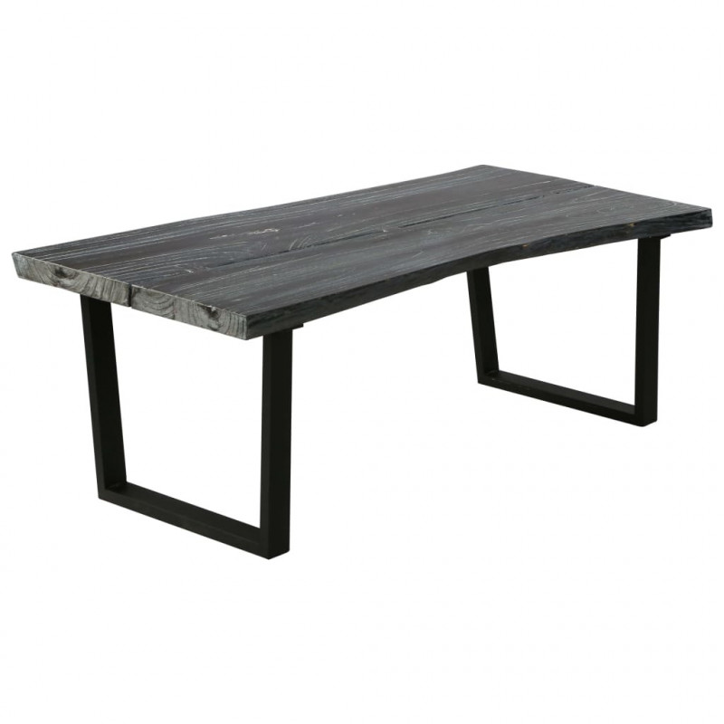 Stolik kawowy z litego drewna mindi, 102 x 56 x 41 cm, szary