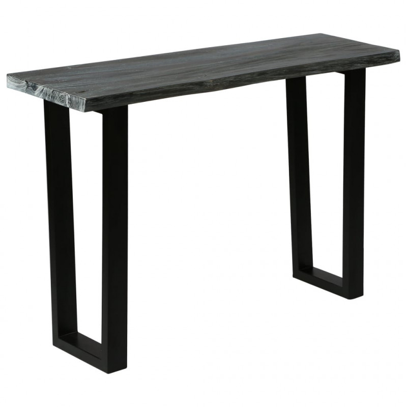 Stolik konsola z litego drewna mindi, 110 x 35 x 75 cm, szary