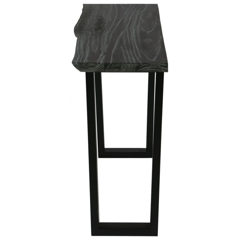 Stolik konsola z litego drewna mindi, 110 x 35 x 75 cm, szary