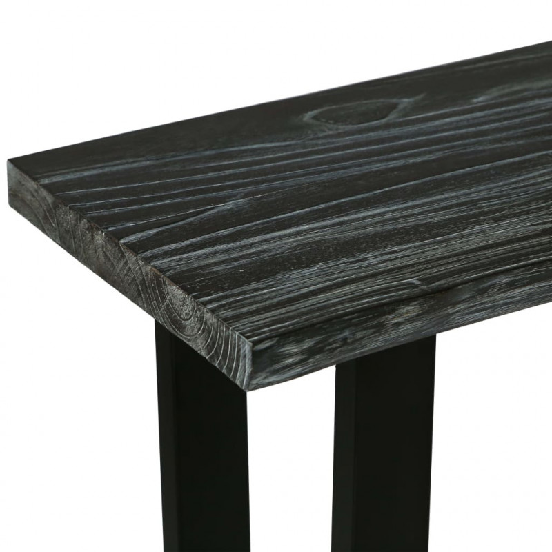 Stolik konsola z litego drewna mindi, 110 x 35 x 75 cm, szary
