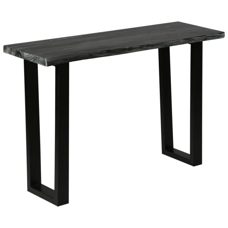 Stolik konsola z litego drewna mindi, 110 x 35 x 75 cm, szary