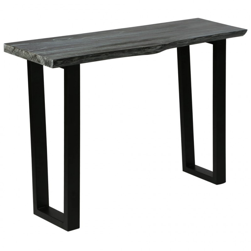 Stolik konsola z litego drewna mindi, 110 x 35 x 75 cm, szary