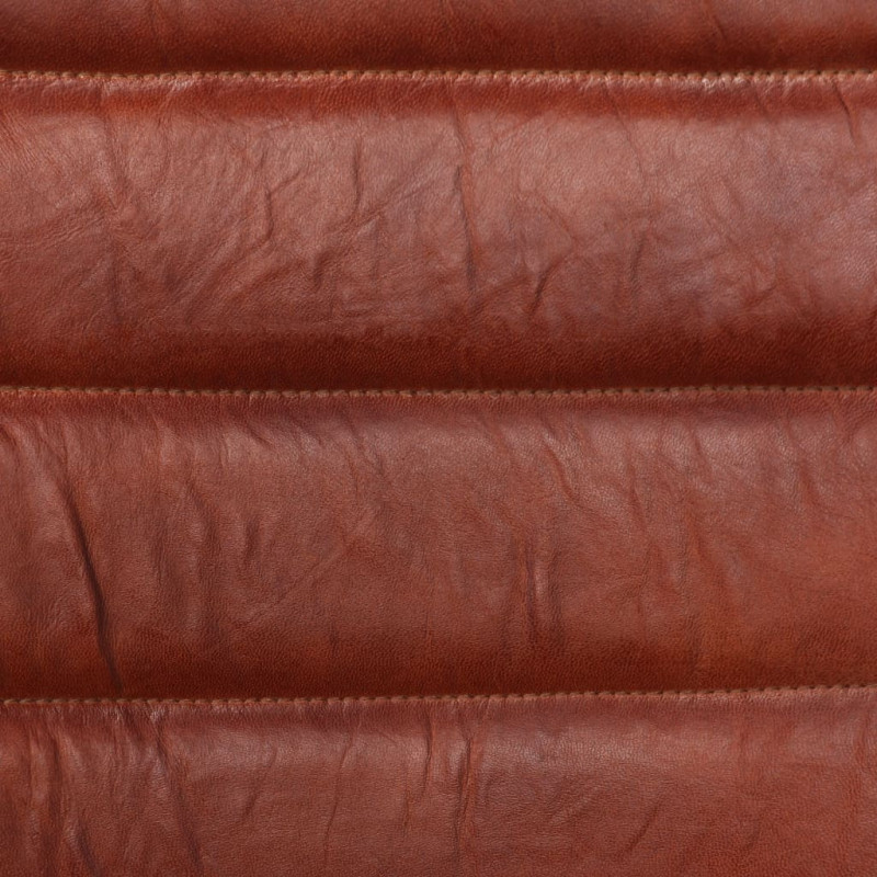 Krzesła stołowe, 2 szt., brązowe, naturalna skóra