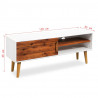 Szafka pod tv z drewna akacjowego 120x35x45cm