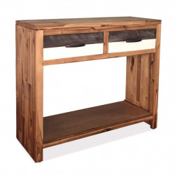Stolik typu konsola z litego drewna akacjowego, 86x30x75 cm