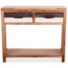 Stolik typu konsola z litego drewna akacjowego, 86x30x75 cm