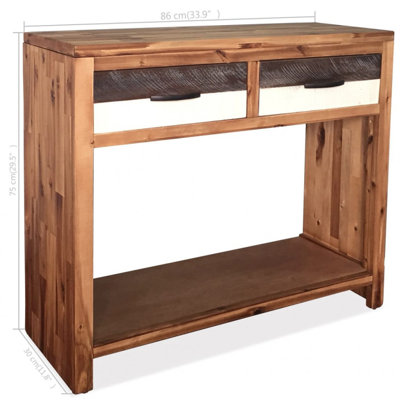 Stolik typu konsola z litego drewna akacjowego, 86x30x75 cm