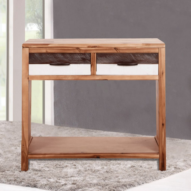 Stolik typu konsola z litego drewna akacjowego, 86x30x75 cm