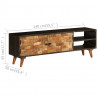 Szafka pod telewizor, lite drewno mango, 140 x 30 x 45 cm