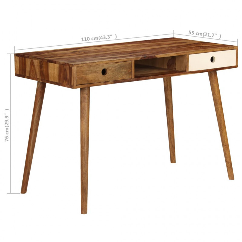 Biurko, 110x55x76 cm, lite drewno akacjowe