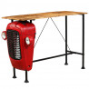 Stolik barowy traktor, drewno mango, czerwony, 60x150x107 cm