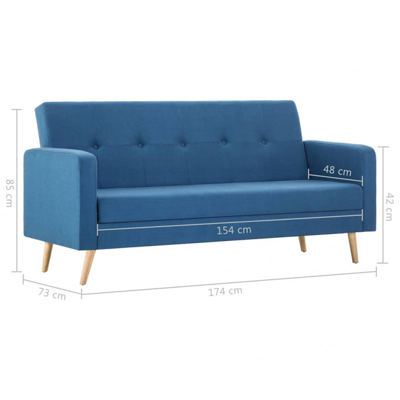 Sofa materiałowa, niebieska