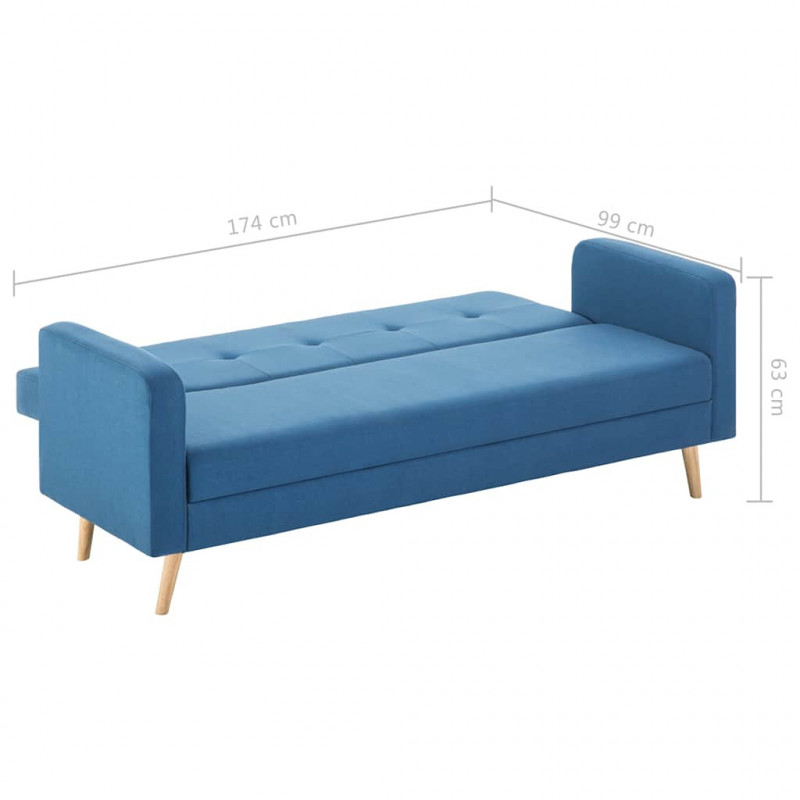 Sofa materiałowa, niebieska