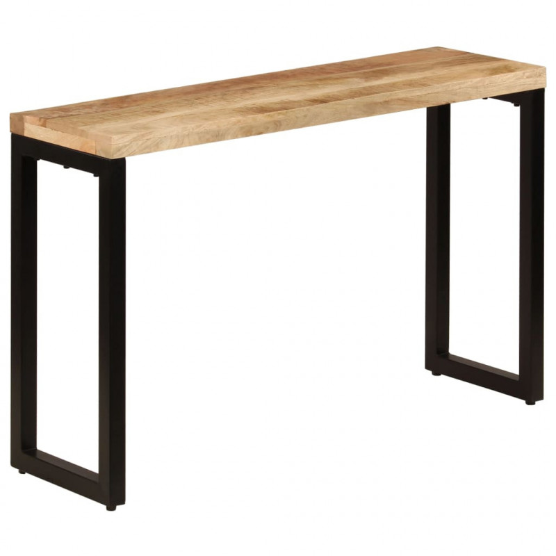 Stolik typu konsola, 120x35x76 cm, lite drewno mango i stal