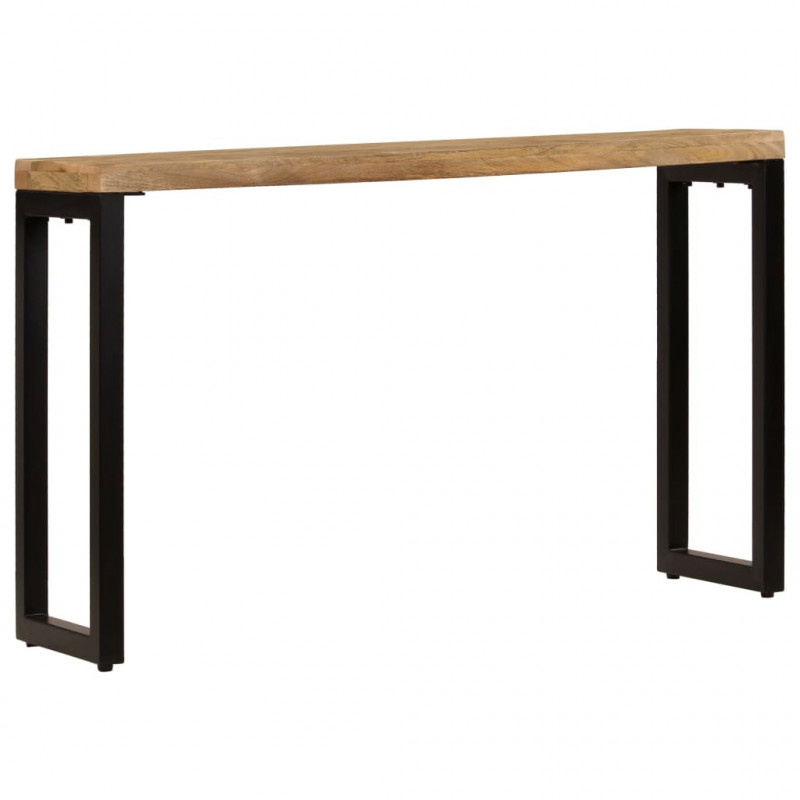 Stolik typu konsola, 120x35x76 cm, lite drewno mango i stal