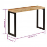 Stolik typu konsola, 120x35x76 cm, lite drewno mango i stal