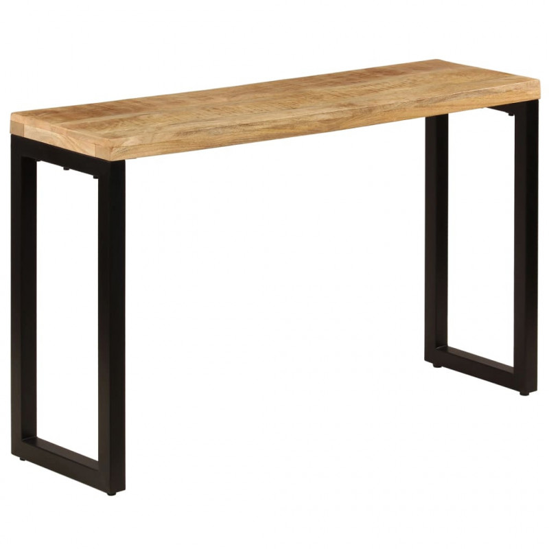 Stolik typu konsola, 120x35x76 cm, lite drewno mango i stal
