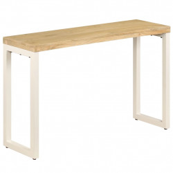 Stolik typu konsola, 120x35x76 cm, lite drewno mango i stali