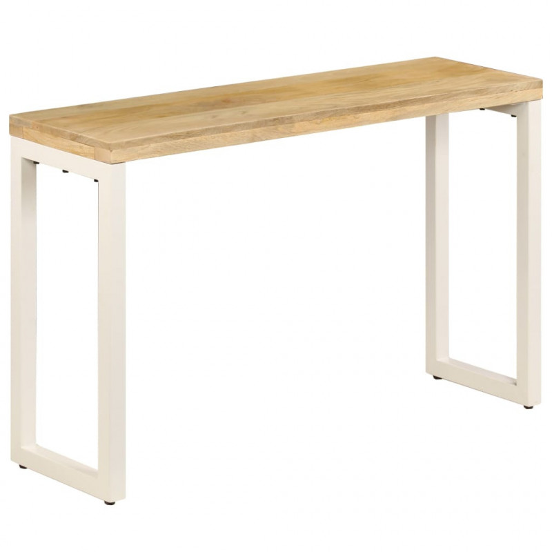 Stolik typu konsola, 120x35x76 cm, lite drewno mango i stali