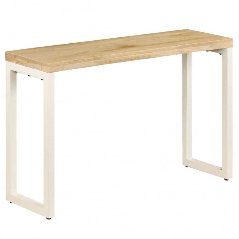 Stolik typu konsola, 120x35x76 cm, lite drewno mango i stali